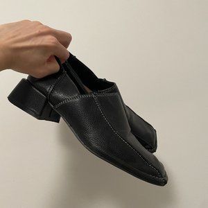 Maryam Vegan Leather Black Square Toe Loafers